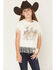 Image #1 - Shyanne Girls' Wild Soul Short Sleeve Fringe Graphic Tee, Beige, hi-res