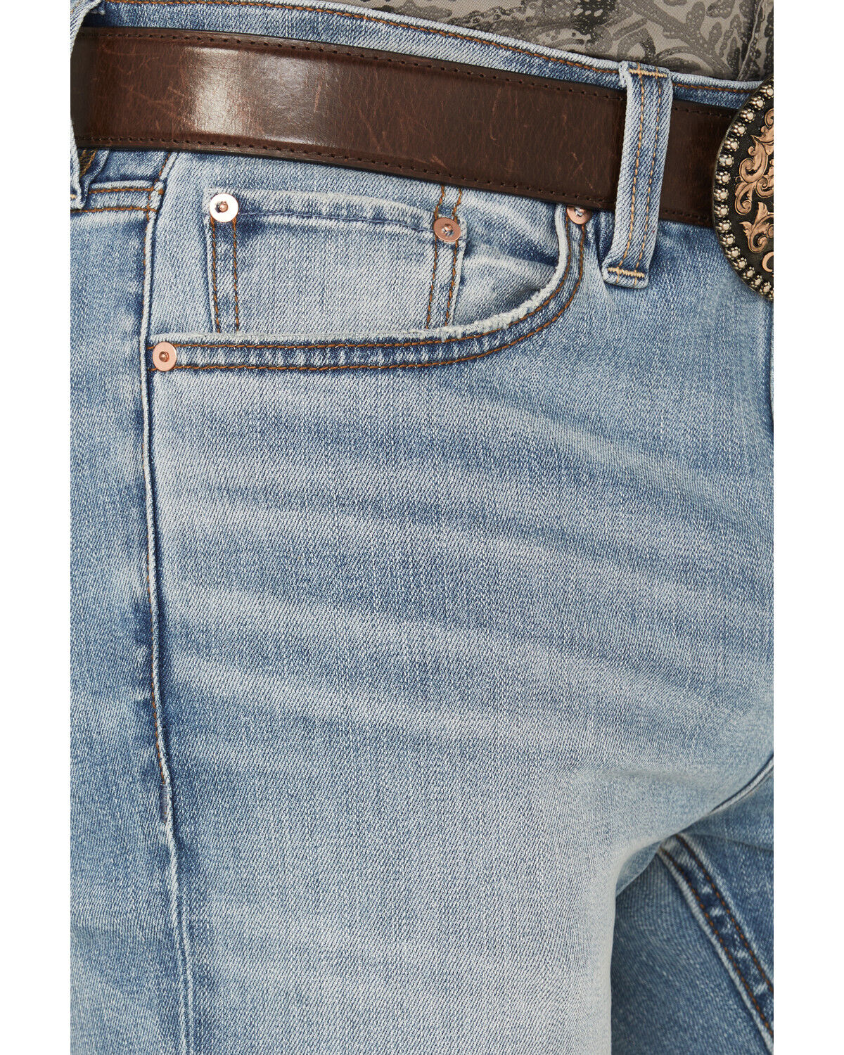 Image #2 - Blue Ranchwear Men's Banner Wash Jethro Slim Straight Stretch Denim Jeans, Medium Wash, hi-res