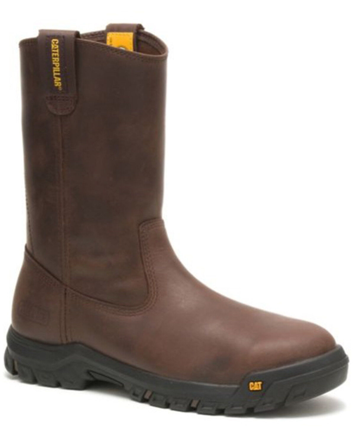 CAT Men's Drawbar Western Work Boots - Steel Toe, Brown, hi-res