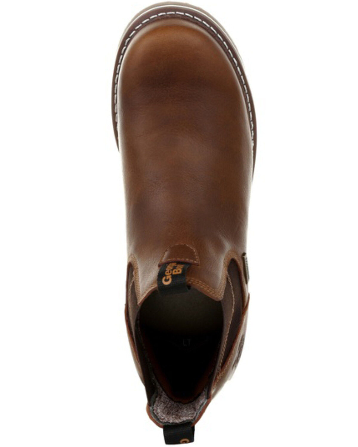Image #6 - Georgia Boot Men's Waterproof Chelsea Work Boots - Steel Toe, Brown, hi-res