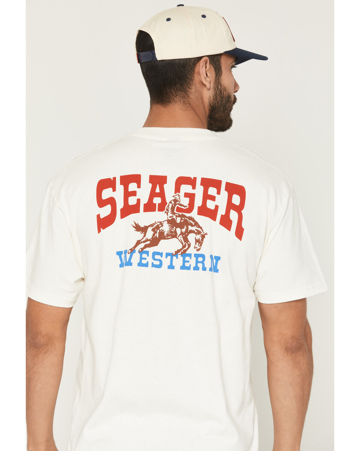 Image #3 - Seager Men's Rodeo Short Sleeve Graphic T-Shirt, Cream, hi-res