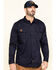 Image #1 - Hawx Men's FR Long Sleeve Button-Down Work Shirt - Big, Navy, hi-res