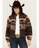 Image #1 - Shyanne Women's Buffalo Print Snap Sherpa Jacket , Chocolate, hi-res