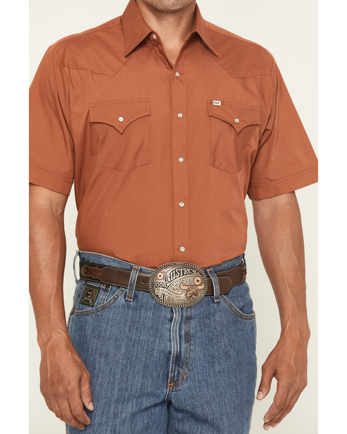 Image #3 - Ely Walker Men's Boot Barn Exclusive Solid Short Sleeve Snap Western Shirt - Big, , hi-res