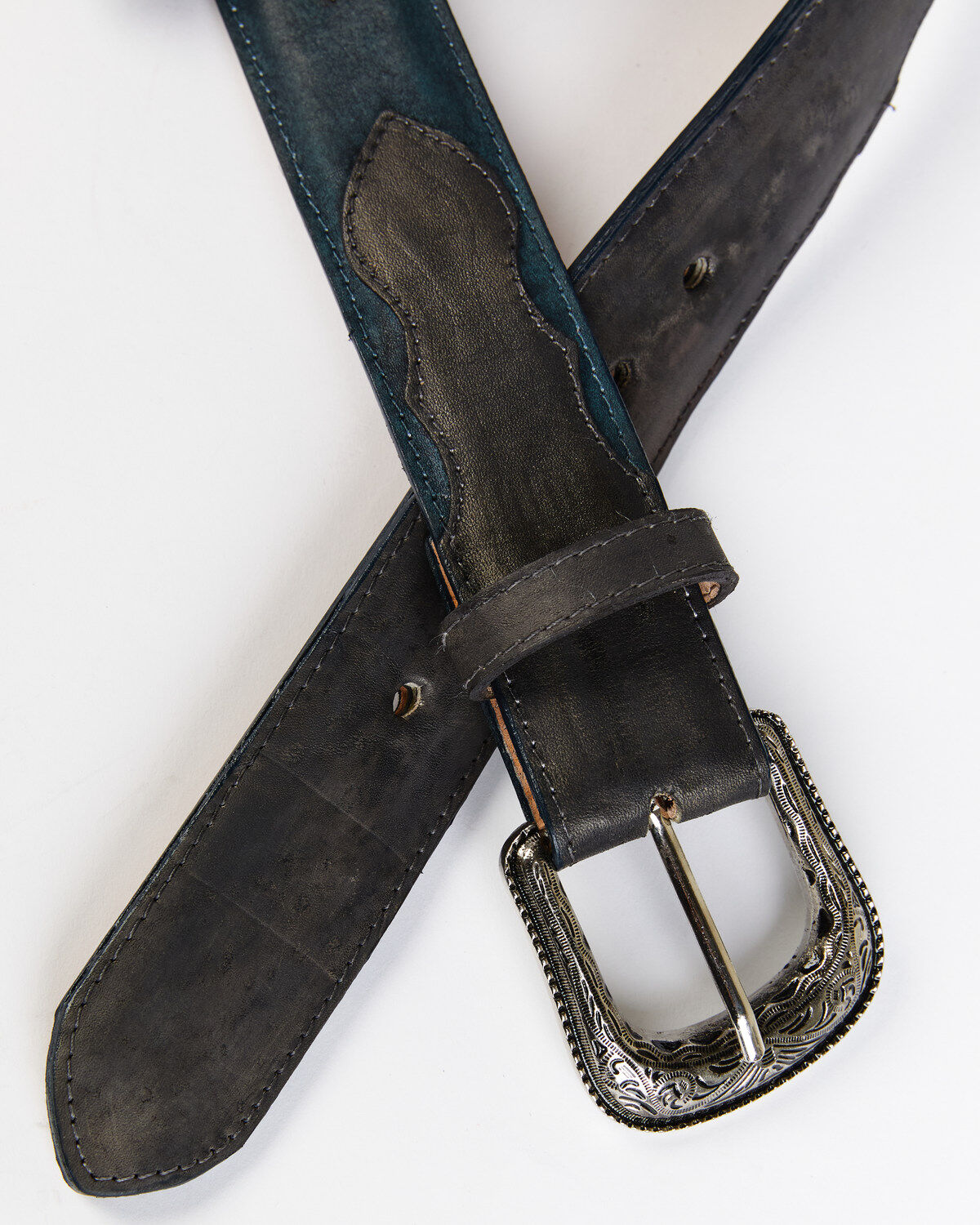 Image #2 - Moonshine Spirit&reg; Men's Two Tone Storm Embroidered Western Belt, Black, hi-res