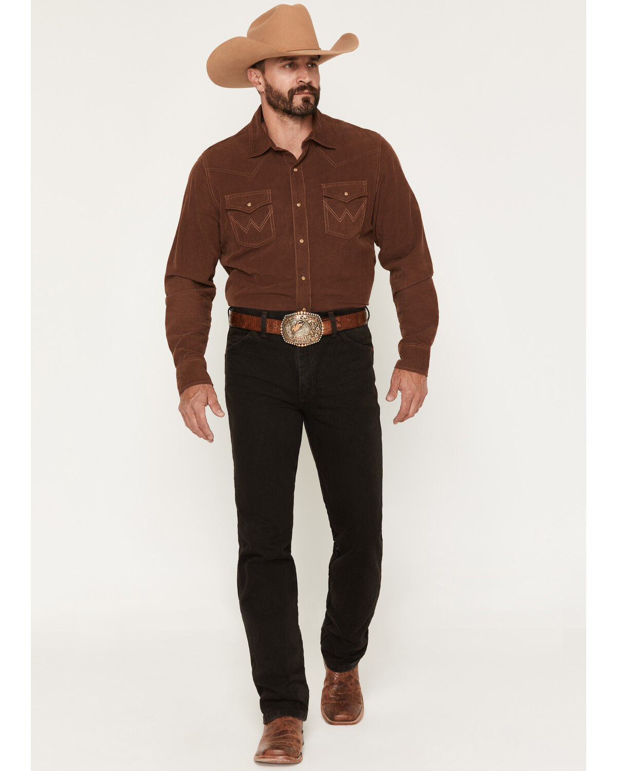 Image #1 - Wrangler Men's Slim Fit 936 Cowboy Cut Jeans, Chocolate, hi-res