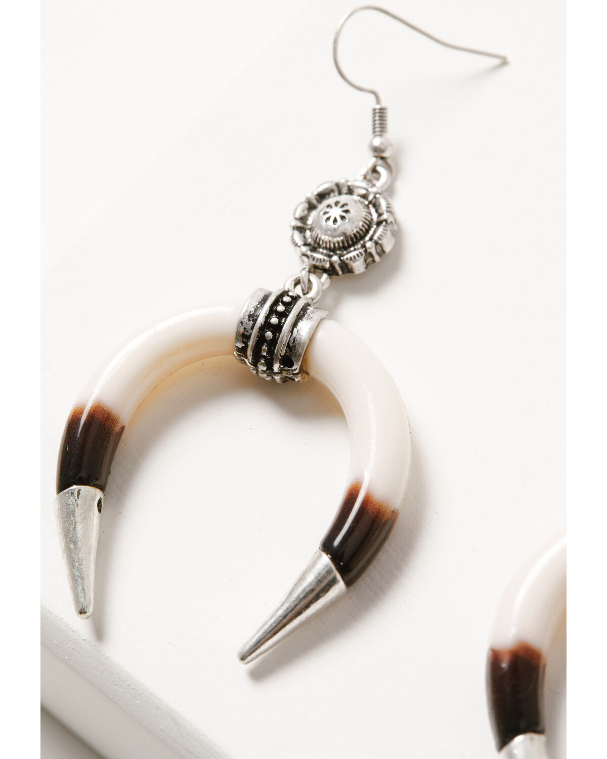 Image #2 - Idyllwind Women's Bone Crescent Statement Earrings, Silver, hi-res