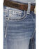 Image #2 - Miss Me Girls' Dark Wash Sequins Fleur de Lis Stretch Bootcut Jeans , Medium Blue, hi-res