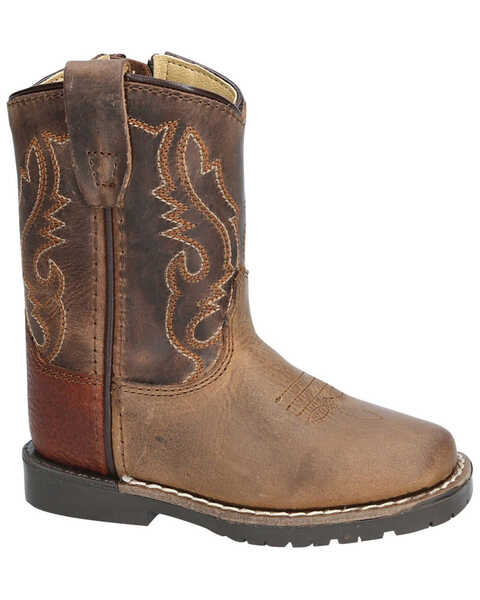 Image #1 - Smoky Mountain Toddler Boys' Autry Western Boots - Square Toe, Distressed Brown, hi-res