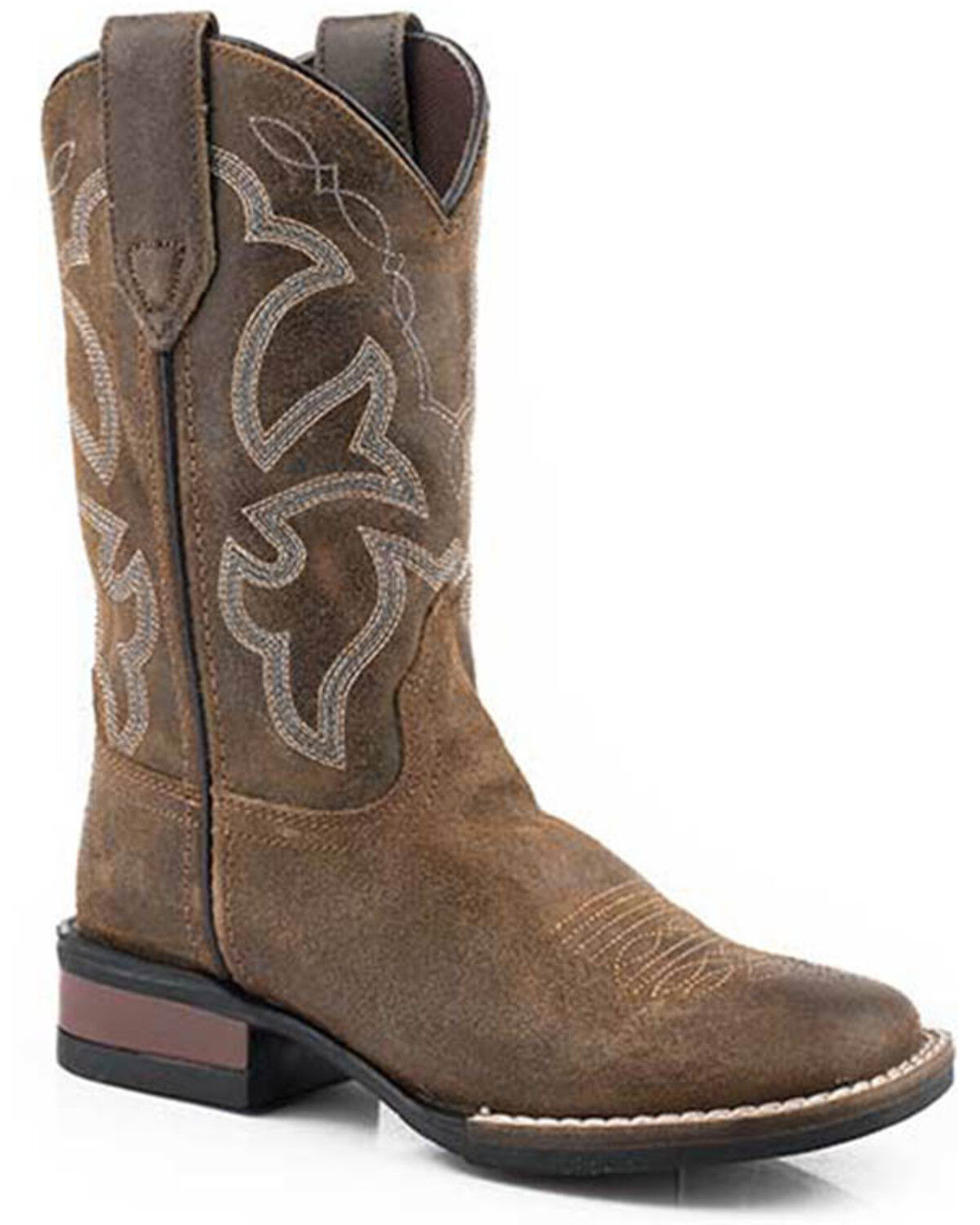 Roper Boys' Monterey Western Boots - Broad Square Toe, Tan, hi-res