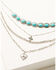 Image #1 - Shyanne Women's Heart And Cross Layered Necklace , Turquoise, hi-res