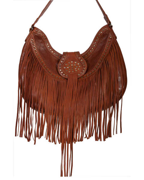 Image #1 - Scully Women's Leather Fringe Handbag, Tan, hi-res