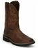 Image #1 - Justin Men's Driller Western Work Boots - Steel Toe, Tan, hi-res