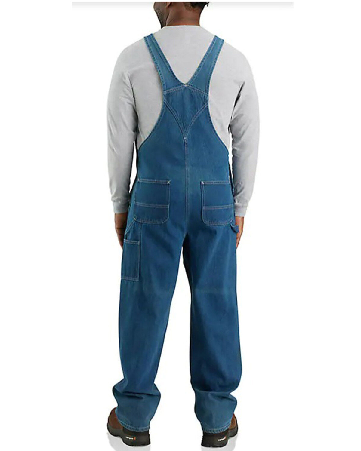 Image #2 - Carhartt Men's Darkstone Loose Fit Denim Bib Overalls - Big, Blue, hi-res