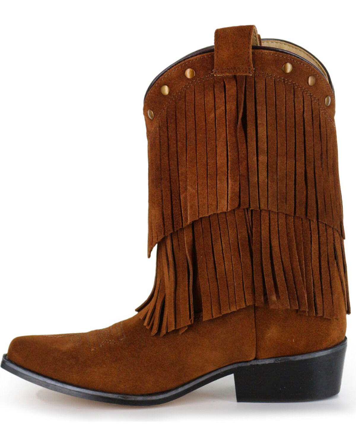 Image #3 - Shyanne&reg; Girls' Fringe Snip Toe Western Boots, Brown, hi-res