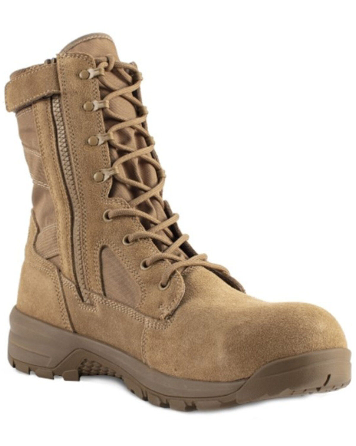 Image #1 - Belleville Men's 8" Hot Weather Lightweight Side-Zip Tactical Boots - Composite Toe, Coyote, hi-res