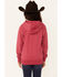 Image #4 - Ariat Girls' 3D Logo Graphic Terry Hoodie, Pink, hi-res