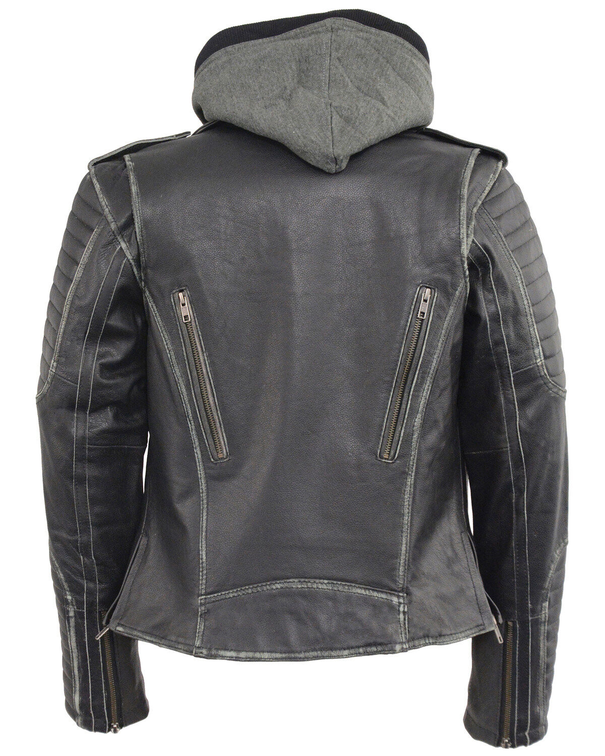 Image #3 - Milwaukee Leather Women's Rub-Off Hoodie Motorcycle Jacket - 3X, Black, hi-res