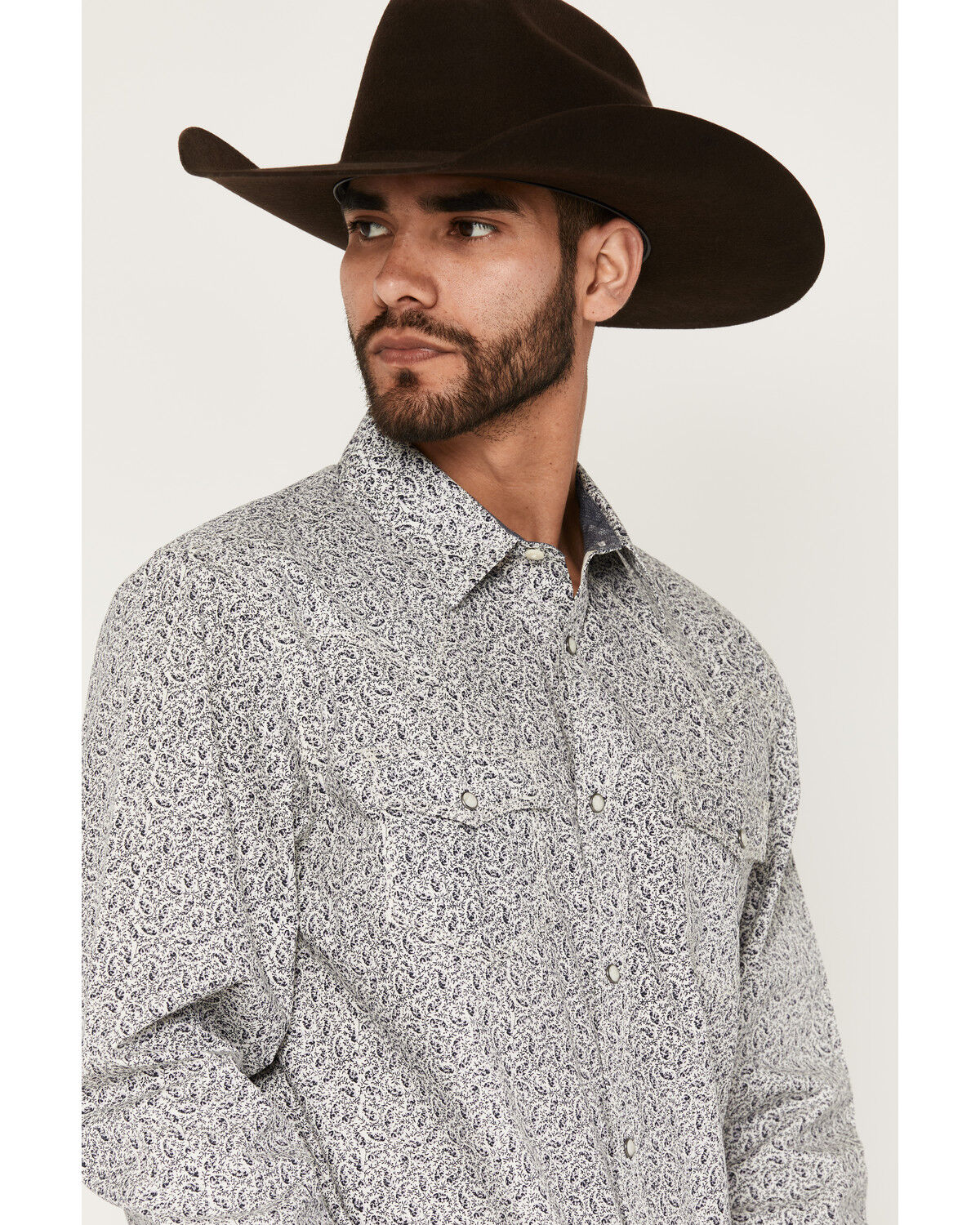 Image #2 - Moonshine Spirit&reg; Men's Purple Reign Paisley Print Long Sleeve Snap Western Shirt, Purple, hi-res