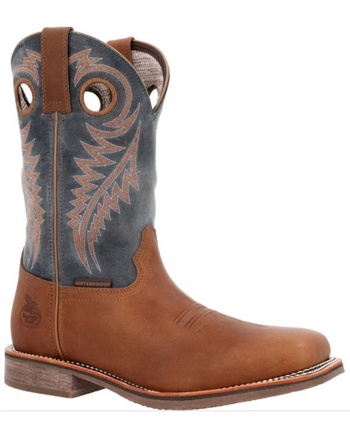 Image #1 - Georgia Boot Men's Carbo-Tec Elite Waterproof Pull On Safety Western Boots - Soft Toe, Brown, hi-res