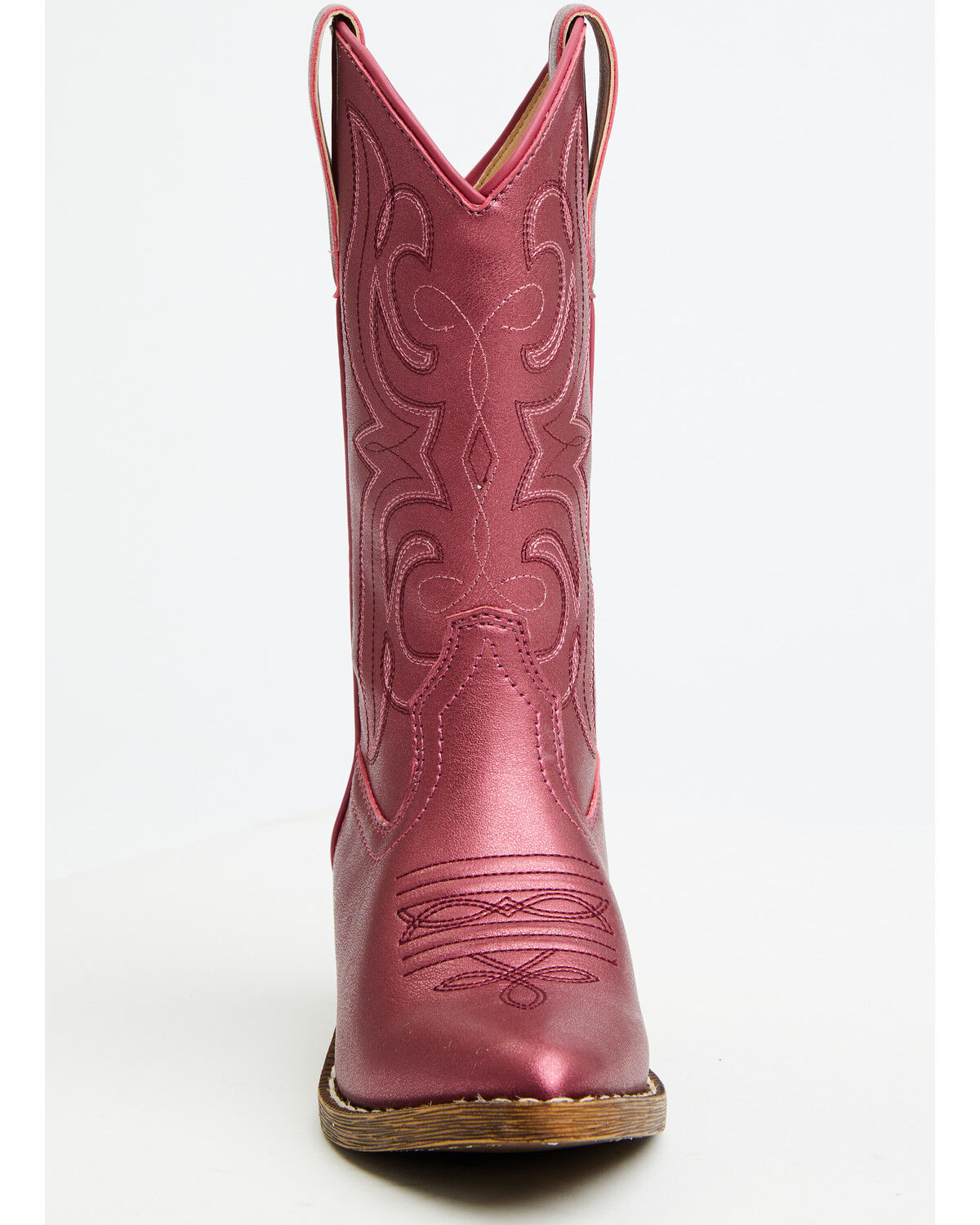 Image #4 - Shyanne Girls' Harper Metallic Western Boots - Round Toe, Pink, hi-res