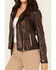 Image #3 - Mauritius Leather Women's Lucky Horseshoe Leather Jacket , Brown, hi-res