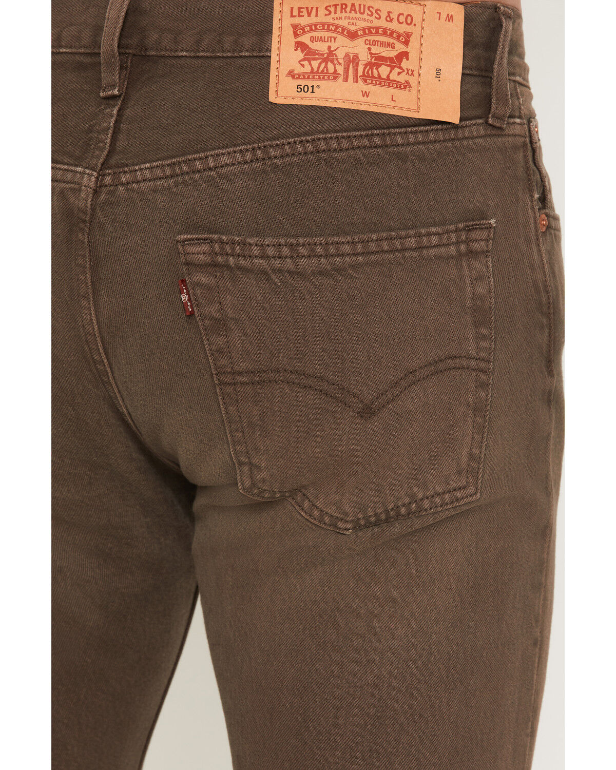 Image #4 - Levi's Men's 501 Original Straight Denim Jeans, Brown, hi-res