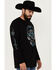 Image #1 - Moonshine Spirit&reg; Men's Candy Skull Long Sleeve Graphic T-Shirt, Black, hi-res