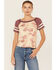 Image #1 - Free People Women's Wish You Were Here Floral Print Short Sleeve Tee, Tan, hi-res