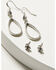 Image #3 - Shyanne Women's Monument Valley 4-Piece Drop & Stud Earrings Set, Silver, hi-res