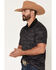 Image #2 - RANK 45&reg; Men's Tonal Southwestern Print Short Sleeve Button-Down Polo Shirt, Charcoal, hi-res