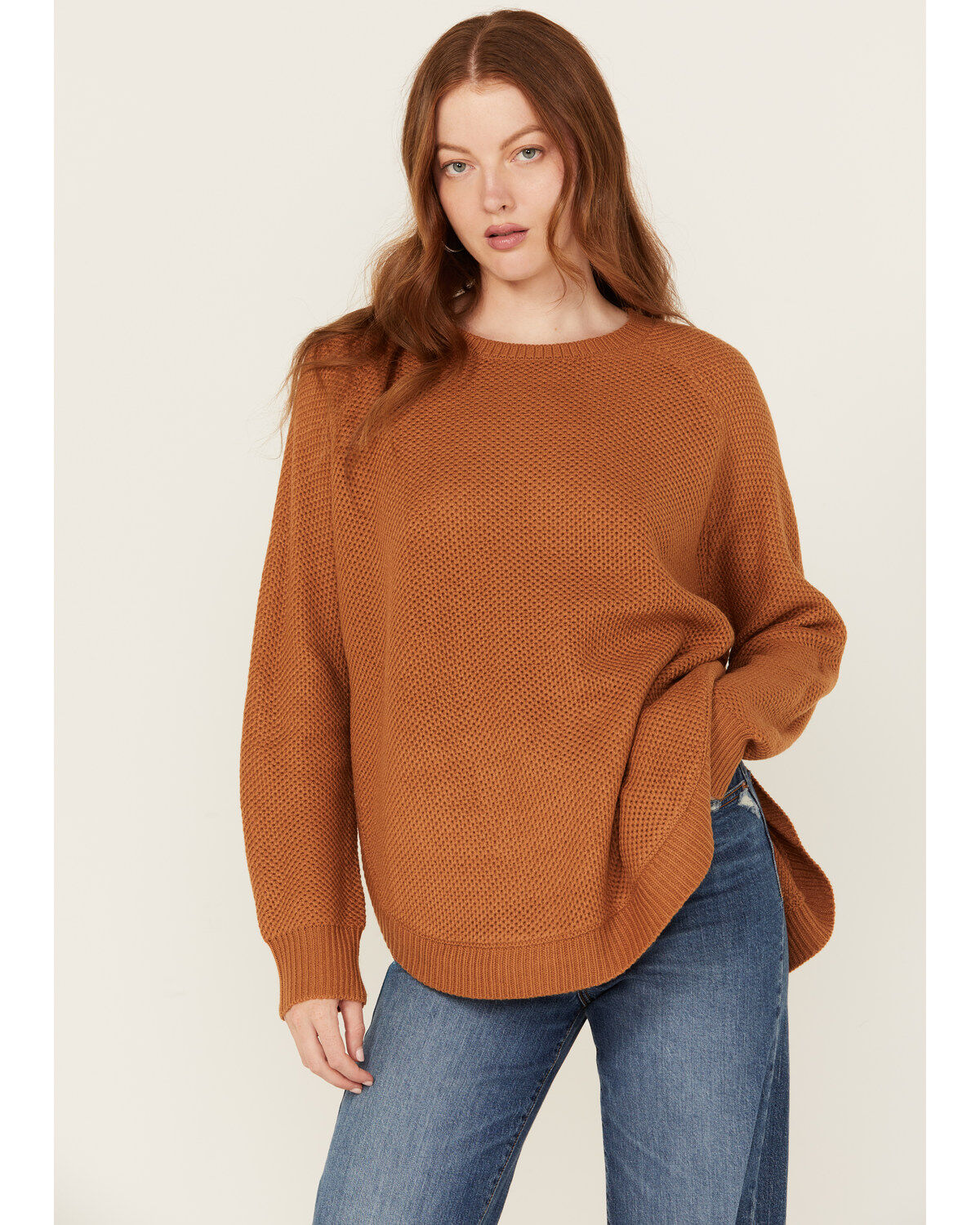 Image #1 - Cotton & Rye Women's Round Bottom Sweater, Caramel, hi-res