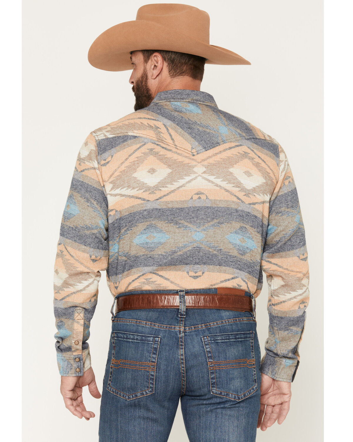 Image #4 - Cody James Men's Arrow Bear Southwestern Print Long Sleeve Snap Flannel Shirt - Tall, Multi, hi-res