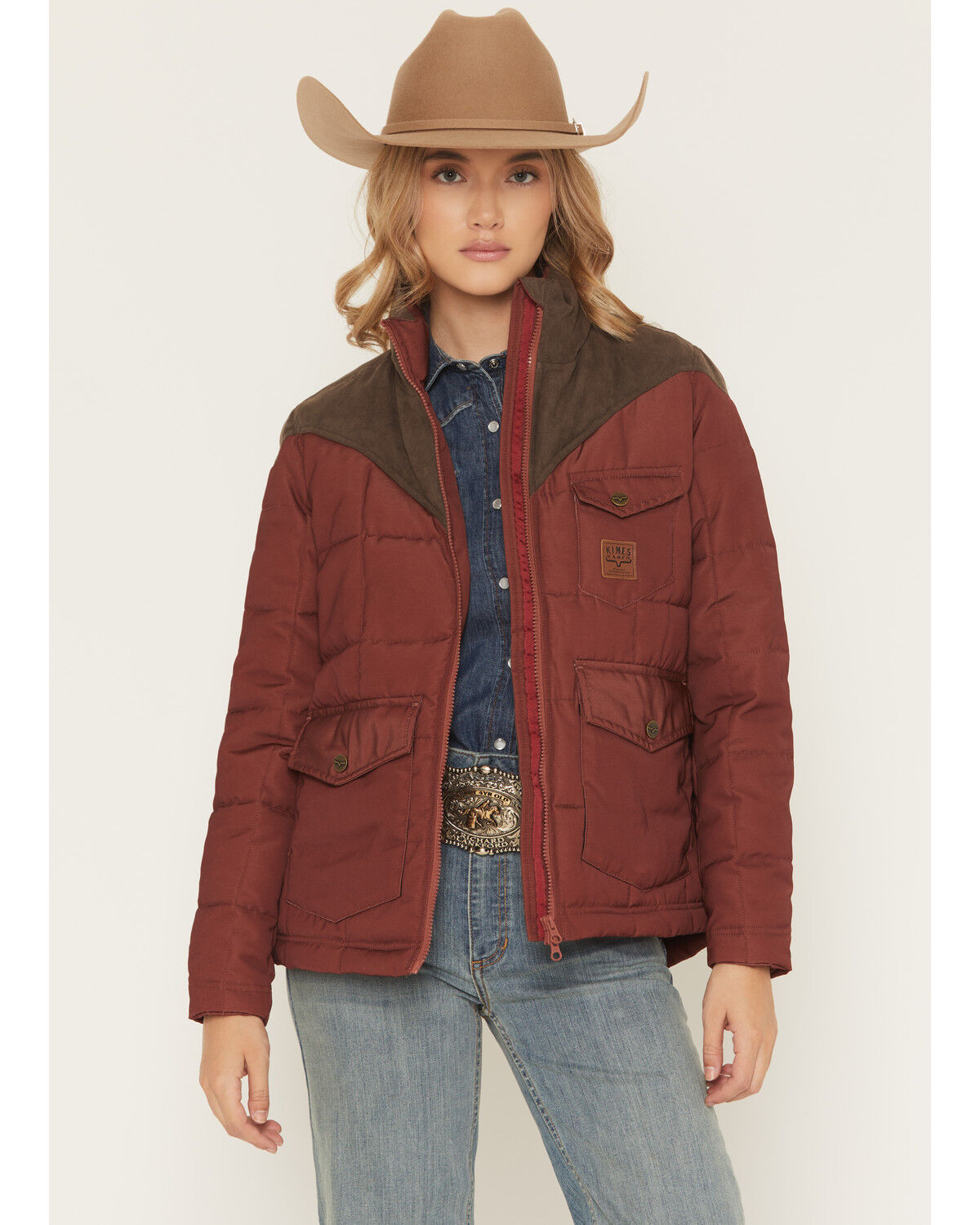 Kimes Ranch Women's Lenora Zip-Up Puffer Jacket, Red, hi-res