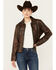 Image #1 - Cripple Creek Women's Concho Back Leather Jacket, Brown, hi-res