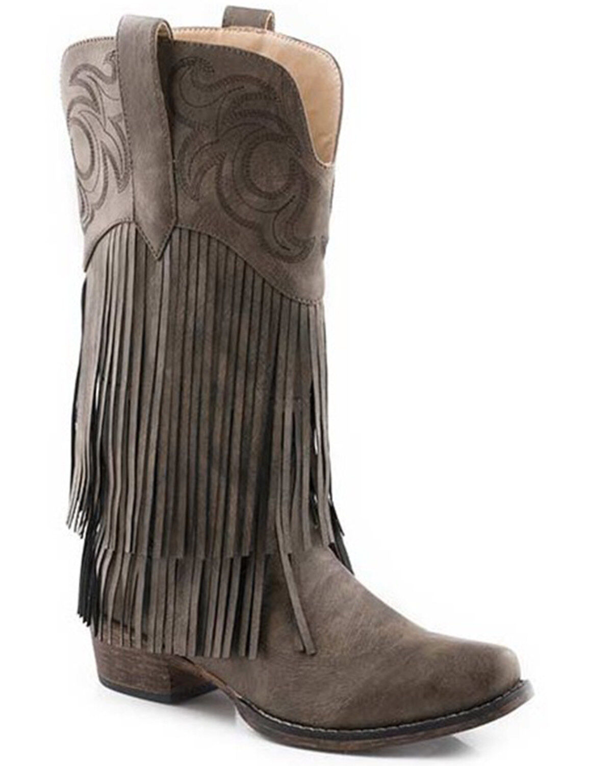 Roper Women's Rickrack Western Performance Boots - Round Toe, Brown, hi-res