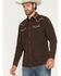 Image #1 - Moonshine Spirit&reg; Men's Front Stage Embroidered Solid Long Sleeve Snap Western Shirt, Dark Brown, hi-res