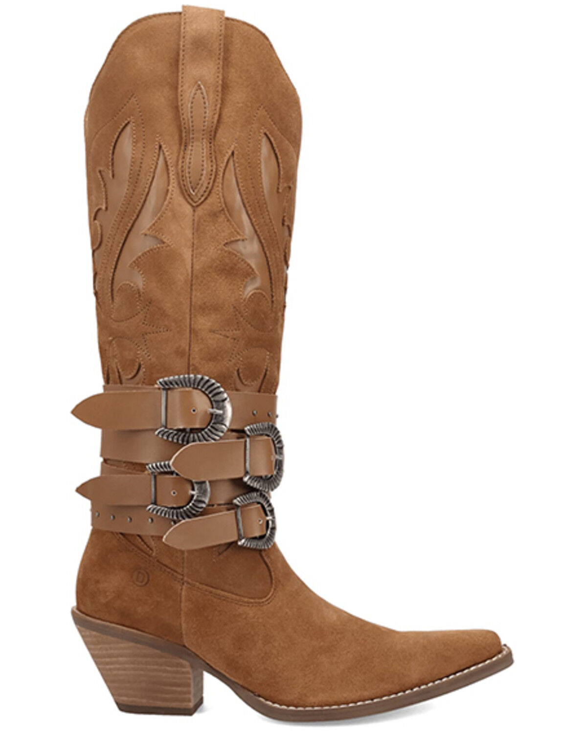 Image #2 - Dingo Women's Buck Wild Suede Tall Western Boots - Round Toe, Brown, hi-res