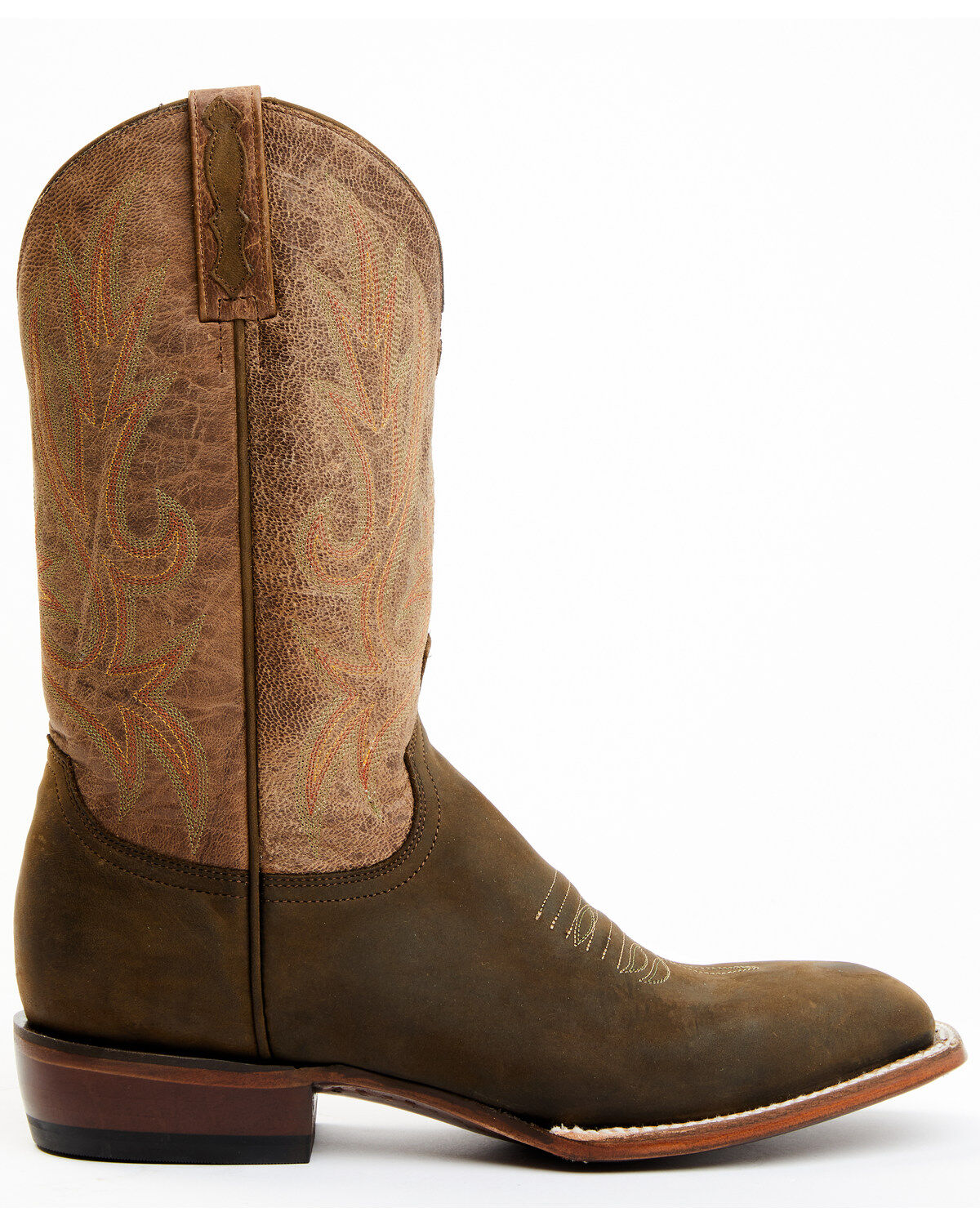 Image #2 - Lucchese Men's Gordon Western Boots - Broad Square Toe, Olive, hi-res
