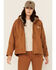 Image #1 - Carhartt Women's Washed Duck Sherpa Lined Loose Fit Jacket, Brown, hi-res