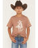 Image #1 - Sable Sky Boys' Horse Rider Short Sleeve Graphic T-Shirt, Brown, hi-res