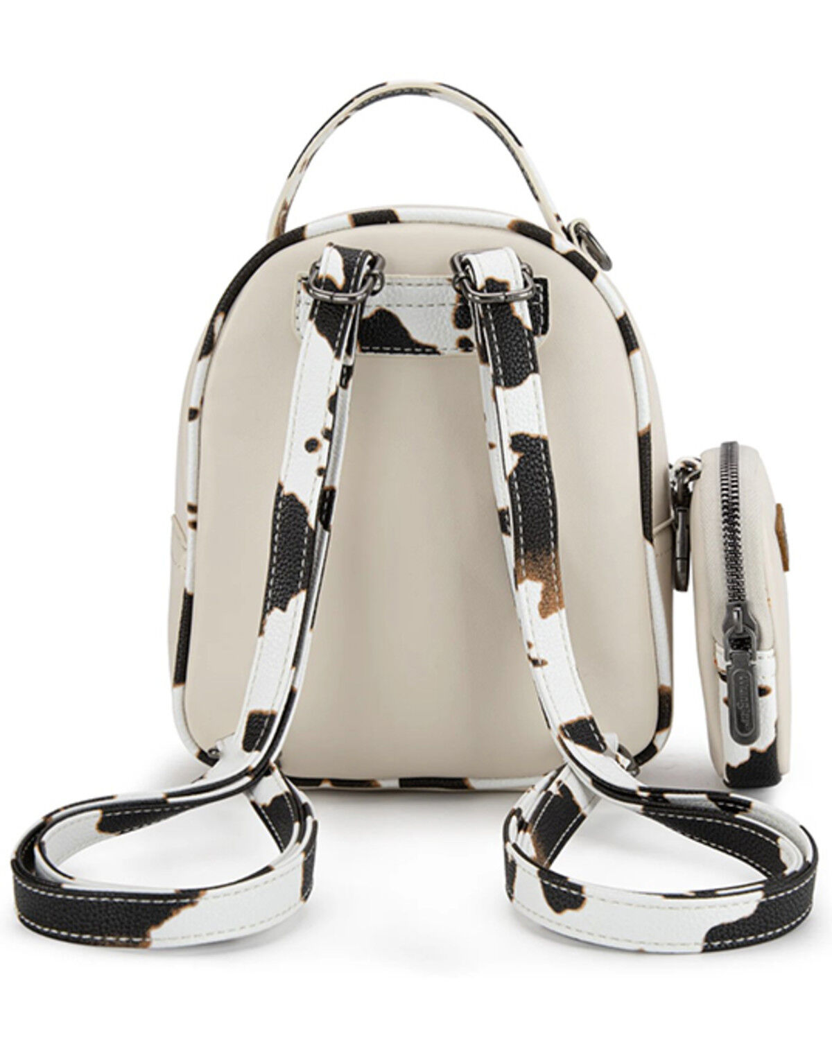 Image #3 - Wrangler Women's Cow Print Trim Mini Backpack with Coin Pouch, Tan, hi-res
