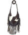 Image #1 - American West Women's Pony Hair-On Studded Fringe Crossbody, Chocolate, hi-res