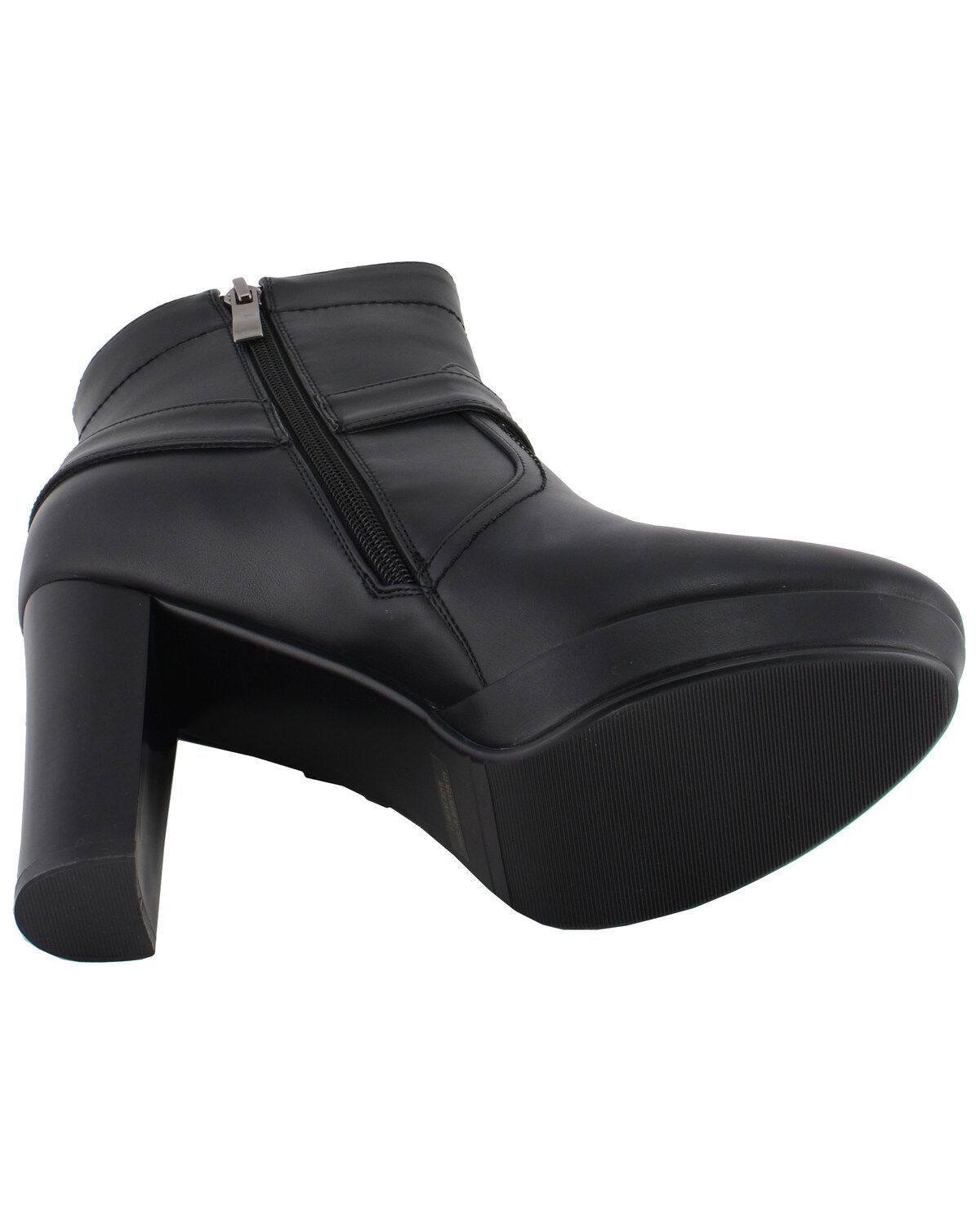 Image #6 - Milwaukee Leather Women's Block Heel Harness Booties - Round Toe, Black, hi-res