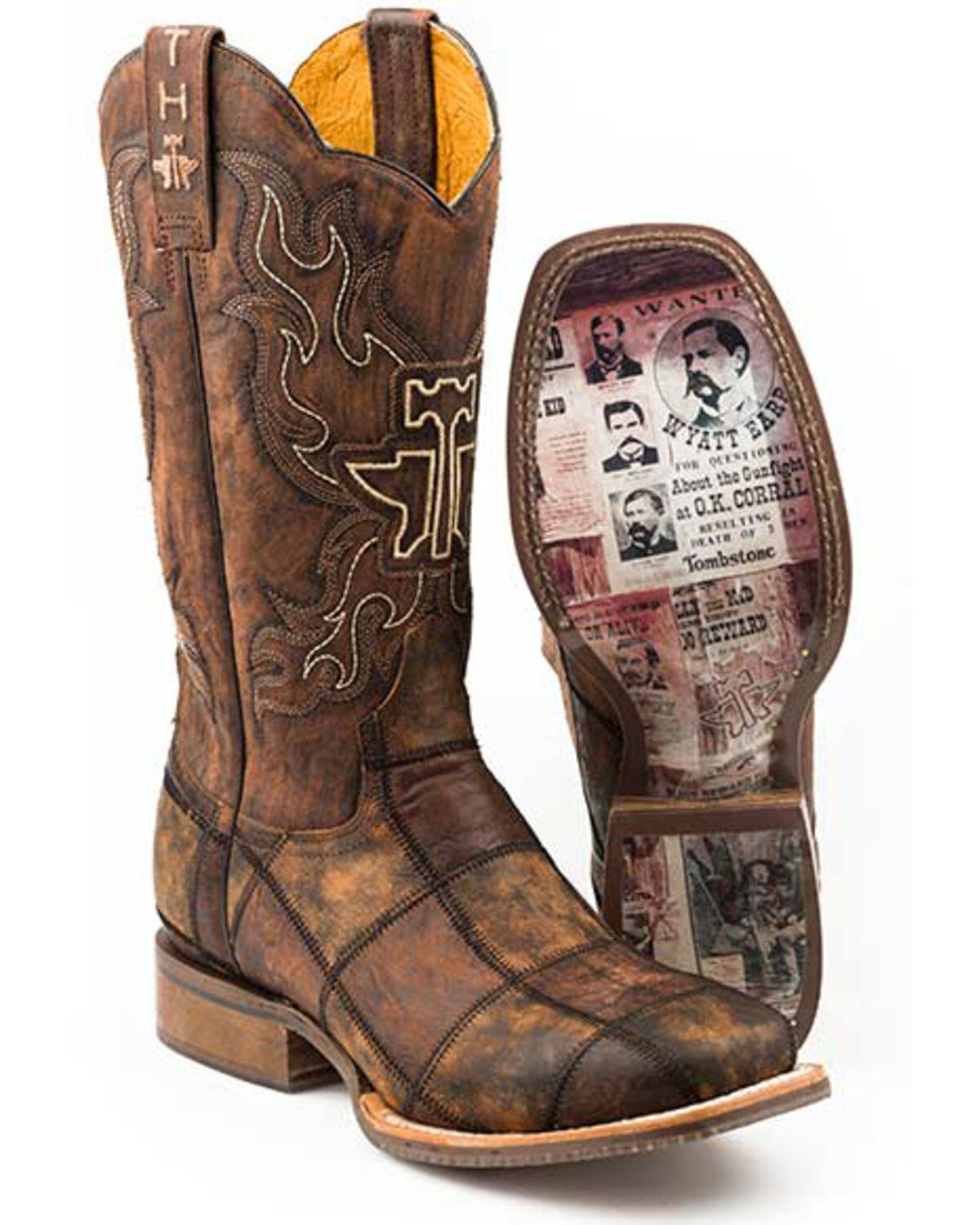 Tin Haul Men's Dead Or Alive Western Boots - Broad Square Toe, Brown, hi-res