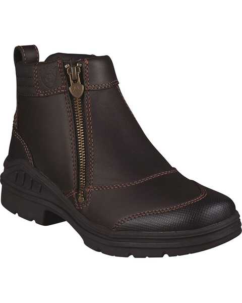 Image #1 - Ariat Women's Waterproof Barnyard Zip Riding Boots - Round Toe, Dark Brown, hi-res