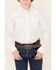 Image #3 - Gibson Trading Co Boys' Solid Long Sleeve Pearl Snap Western Shirt, White, hi-res