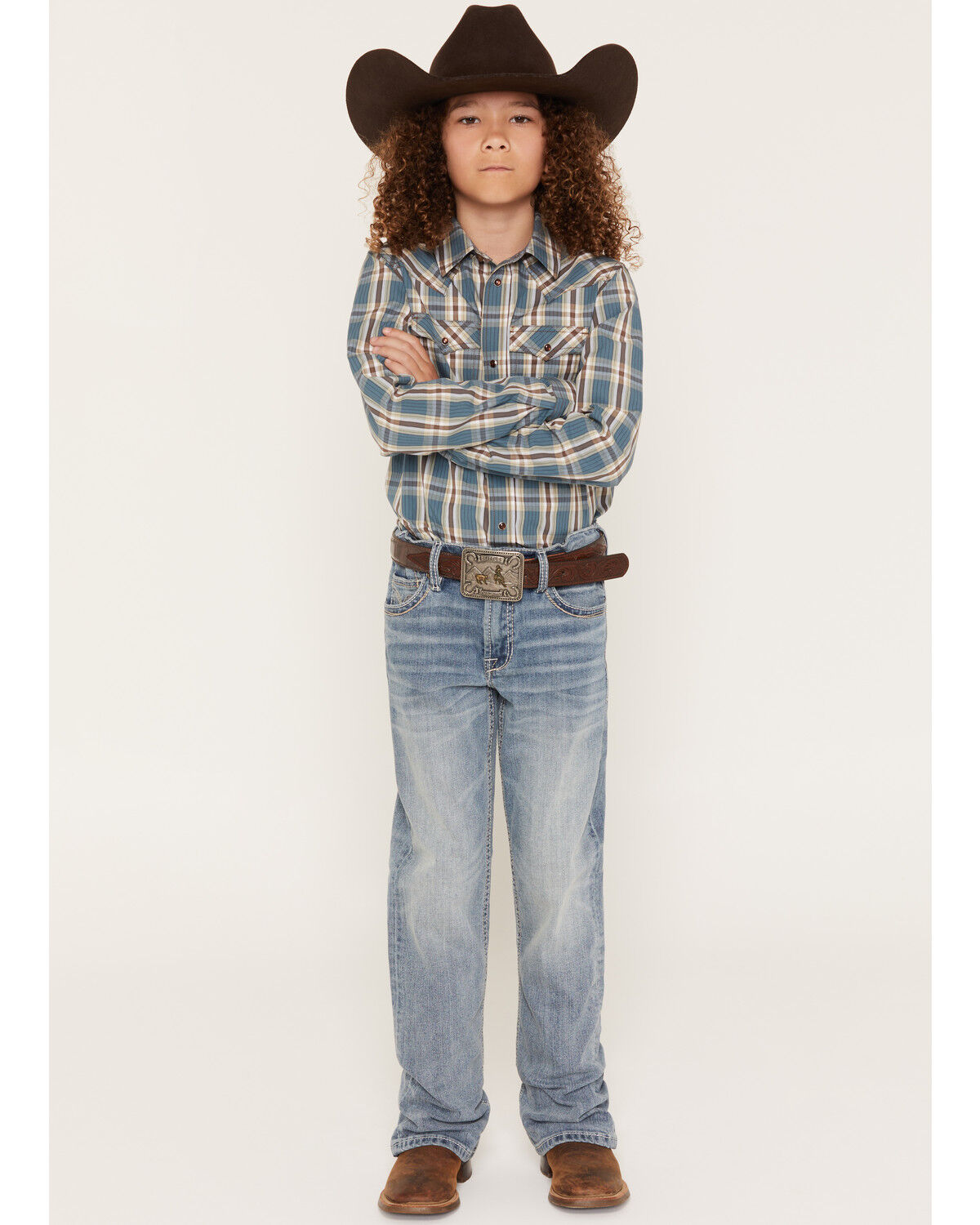Cody James Boys' Kansas Light Wash Slim Bootcut Stretch Denim Jeans, Light Wash, hi-res