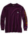 Image #2 - Carhartt Men's FR Force® Loose Fit Lightweight Long Sleeve Pocket Work Shirt, Wine, hi-res