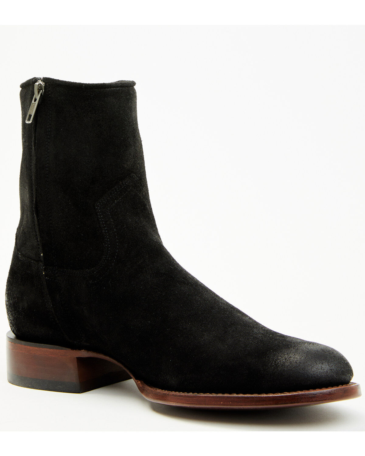 Moonshine Spirit&reg; Men's Pancho Roughout Ankle Boots - Round Toe, Black, hi-res